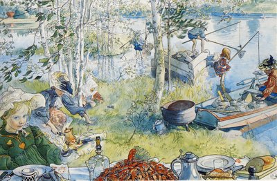 La pesca dei granchi da Carl Larsson